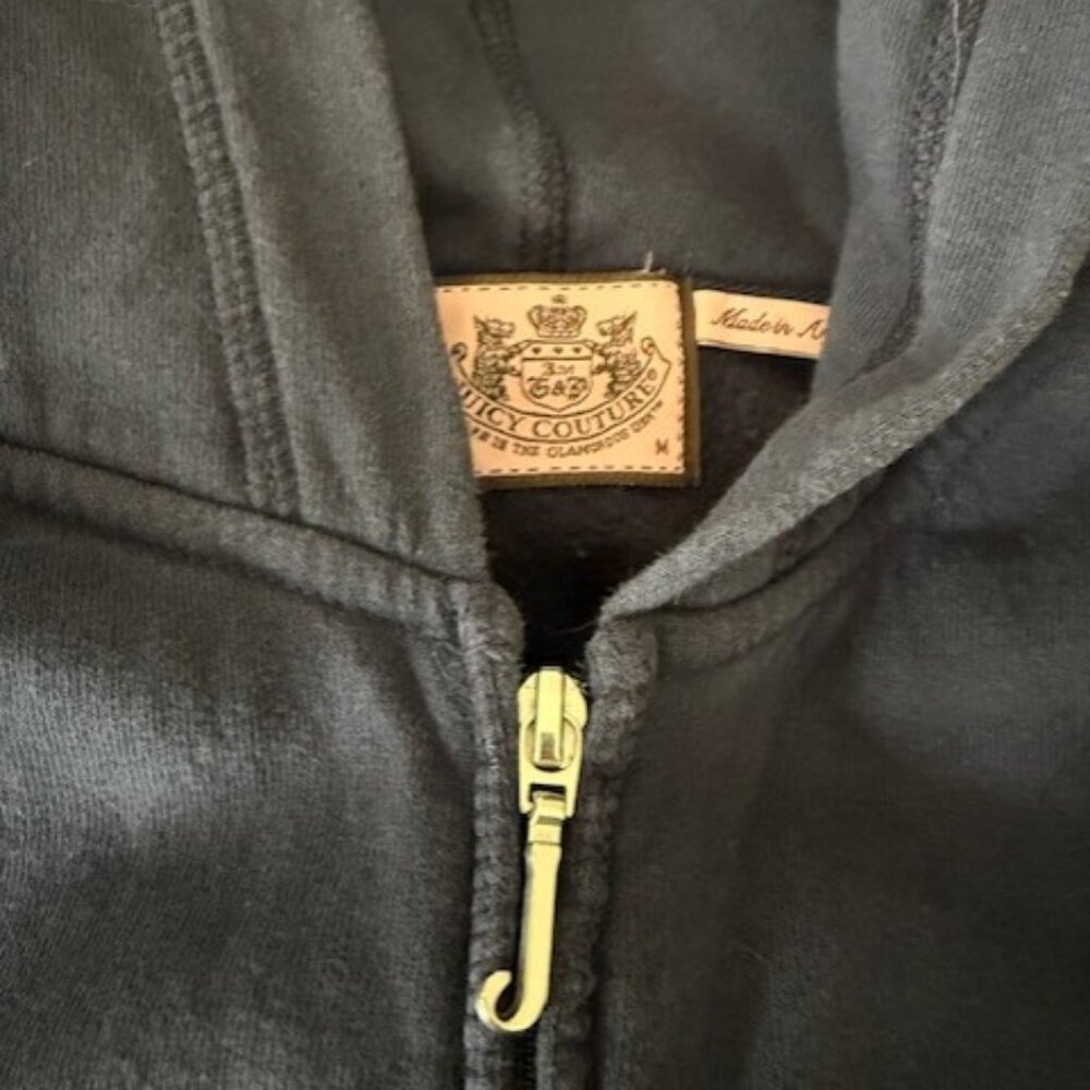 Vintage Juicy Couture Hooded Zipped Track Jacket, Navy Blue Size Medium - Picture 3 of 10